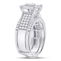 Load image into Gallery viewer, 10kt White Gold Round Diamond Bridal Wedding Ring Band Set 1-3/8 Cttw
