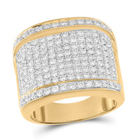 Load image into Gallery viewer, 10kt Yellow Gold Mens Round Diamond Fashion Ring 2 Cttw

