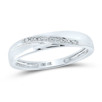 Load image into Gallery viewer, 10kt White Gold His Hers Round Diamond Cluster Matching Wedding Set 1/12 Cttw
