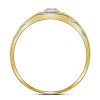 Load image into Gallery viewer, 10kt Yellow Gold Mens Round Diamond Square Cluster Ring 1/8 Cttw

