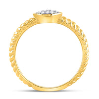 Load image into Gallery viewer, 10kt Tri-Tone Gold Womens Round Diamond Trio Stackable Band Ring Set 1/5 Cttw
