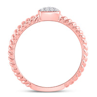 Load image into Gallery viewer, 10kt Tri-Tone Gold Womens Round Diamond Trio Stackable Band Ring Set 1/5 Cttw
