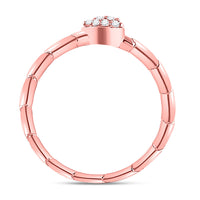 Load image into Gallery viewer, 10kt Tri-Tone Gold Womens Round Diamond Trio Stackable Band Ring Set 1/3 Cttw
