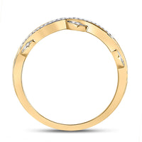 Load image into Gallery viewer, 10kt Yellow Gold Womens Round Diamond Vine Stackable Band Ring 1/6 Cttw
