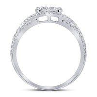 Load image into Gallery viewer, 14kt White Gold Round Diamond Cluster Bridal Wedding Engagement Ring 1 Cttw
