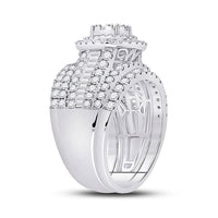 Load image into Gallery viewer, 14kt White Gold Round Diamond Bridal Wedding Ring Band Set 2 Cttw
