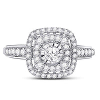 Load image into Gallery viewer, 14kt White Gold Round Diamond Solitaire Bridal Wedding Engagement Ring 1/2 Cttw
