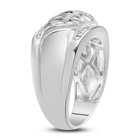 Load image into Gallery viewer, 14kt White Gold Mens Round Diamond Wedding Band Ring 1 Cttw

