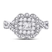 Load image into Gallery viewer, 14kt White Gold Princess Diamond Solitaire Bridal Wedding Engagement Ring 1 Cttw
