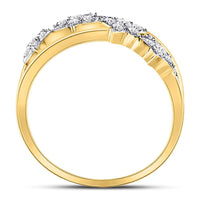 Load image into Gallery viewer, 14kt Yellow Gold Womens Round Diamond Fashion Crossover Star Ring 3/8 Cttw
