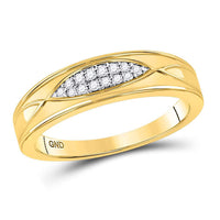 Load image into Gallery viewer, 10kt Yellow Gold His Hers Round Diamond Cluster Matching Wedding Set 3/8 Cttw
