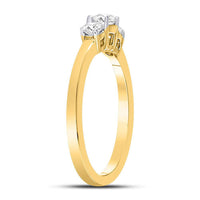 Load image into Gallery viewer, 14kt Yellow Gold Round Diamond 3-stone Bridal Wedding Engagement Ring 1/2 Cttw
