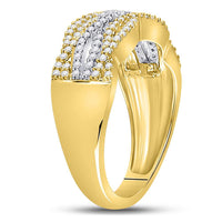 Load image into Gallery viewer, 10kt Two-tone Gold Womens Round Diamond Woven Band Ring 1/3 Cttw

