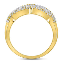 Load image into Gallery viewer, 10kt Two-tone Gold Womens Round Diamond Woven Band Ring 1/3 Cttw
