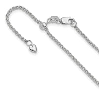 Load image into Gallery viewer, 14K White Gold Adjustable 1.6mm Semi-solid Spiga Chain
