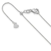 Load image into Gallery viewer, 14K White Gold Adjustable  1mm D/C Cable Chain
