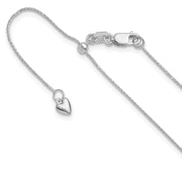Load image into Gallery viewer, 14K White Gold Adjustable .8mm D/C Wheat Chain
