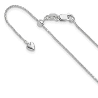 Load image into Gallery viewer, 14K White Gold Adjustable .95mm D/C Wheat Chain
