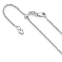 Load image into Gallery viewer, 14K White Gold Adjustable 1.2mm D/C Wheat Chain
