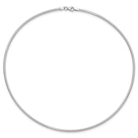 Load image into Gallery viewer, 14K White Gold 2mm Round Omega Necklace
