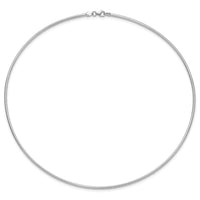 Load image into Gallery viewer, 14K White Gold 2mm Round Omega Necklace
