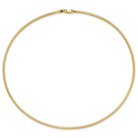 Load image into Gallery viewer, 14K 2mm Round Omega Necklace

