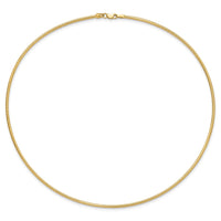 Load image into Gallery viewer, 14K 2mm Round Omega Necklace
