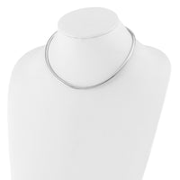 Load image into Gallery viewer, 14K White Gold 4mm Domed Omega Necklace
