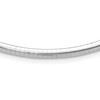 14K White Gold 4mm Domed Omega Necklace