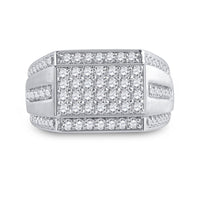 Load image into Gallery viewer, 10kt White Gold Mens Round Diamond Cluster Ring 1-1/4 Cttw
