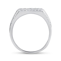 Load image into Gallery viewer, 10kt White Gold Mens Round Diamond Cluster Ring 1-1/4 Cttw
