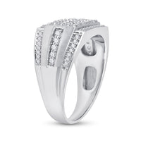 Load image into Gallery viewer, 10kt White Gold Mens Round Diamond Cluster Ring 1-1/4 Cttw
