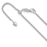 Load image into Gallery viewer, 14K White Gold Adjustable 1.5mm Wheat Chain

