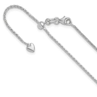 Load image into Gallery viewer, 14K White Gold Adjustable 1.3mm D/C Wheat Chain
