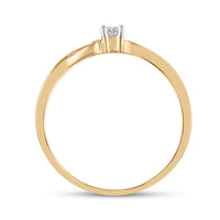 Load image into Gallery viewer, 10kt Yellow Gold Womens Round Diamond Solitaire Heart Promise Ring 1/10 Cttw
