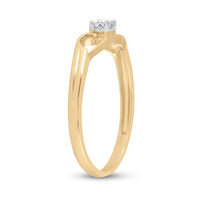 Load image into Gallery viewer, 10kt Yellow Gold Womens Round Diamond Solitaire Heart Promise Ring 1/10 Cttw
