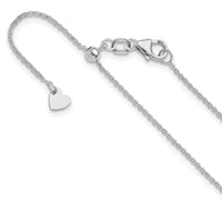 Load image into Gallery viewer, 14K White Gold Adjustable 1.25mm Flat Cable Chain
