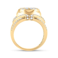 Load image into Gallery viewer, 10kt Yellow Gold Mens Round Diamond Cluster Ring 2-1/4 Cttw
