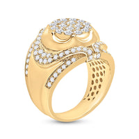 Load image into Gallery viewer, 10kt Yellow Gold Mens Round Diamond Cluster Ring 2-1/4 Cttw
