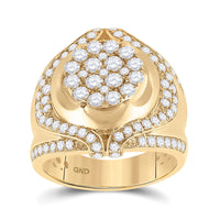 Load image into Gallery viewer, 10kt Yellow Gold Mens Round Diamond Cluster Ring 2-1/4 Cttw
