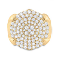 Load image into Gallery viewer, 10kt Yellow Gold Mens Round Diamond Circle Cluster Ring 2-3/4 Cttw
