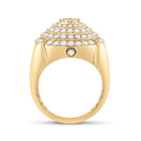 Load image into Gallery viewer, 10kt Yellow Gold Mens Round Diamond Circle Cluster Ring 2-3/4 Cttw
