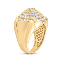 Load image into Gallery viewer, 10kt Yellow Gold Mens Round Diamond Circle Cluster Ring 2-3/4 Cttw
