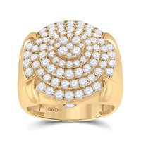 Load image into Gallery viewer, 10kt Yellow Gold Mens Round Diamond Circle Cluster Ring 2-3/4 Cttw
