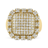 Load image into Gallery viewer, 10kt Yellow Gold Mens Round Diamond Pillow Cluster Ring 2-1/2 Cttw

