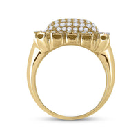 Load image into Gallery viewer, 10kt Yellow Gold Mens Round Diamond Pillow Cluster Ring 2-1/2 Cttw
