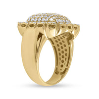 Load image into Gallery viewer, 10kt Yellow Gold Mens Round Diamond Pillow Cluster Ring 2-1/2 Cttw

