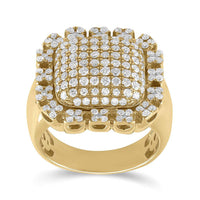 Load image into Gallery viewer, 10kt Yellow Gold Mens Round Diamond Pillow Cluster Ring 2-1/2 Cttw
