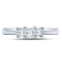 Load image into Gallery viewer, 14kt White Gold Princess Diamond 3-stone Bridal Wedding Engagement Ring 1/2 Cttw
