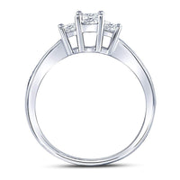 Load image into Gallery viewer, 14kt White Gold Princess Diamond 3-stone Bridal Wedding Engagement Ring 1/2 Cttw
